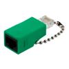 CAT5e Ethernet Crossover Adapter, RJ48C Female to RJ45 Male, Green的图片