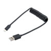 USB 2.0 AM/8pin Black TPU Cable, 1M stretched, 480 mbps, 5V, 2 Amp的图片