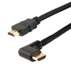 HDMI 2.0 90 degree Right Angle, M/M, Black PVC Shell with black nylon braid cable, Support 4K@60HZ, 1M的图片