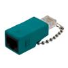 ISDN Loopback Adapter RJ48C Female to RJ45 Male, Teal的图片
