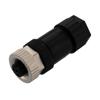 M12 Sensor 5 Pin B-Code Female Field Termination Connector, IP67, Fits 18-26AWG and 4-8mm Cable, 60V, 4A, Screw-In Style, Black的图片
