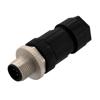 M12 Sensor 5 Pin B-Code Male Field Termination Connector, IP67, Fits 18-26AWG and 4-8mm Cable, 60V, 4A, Screw-In Style, Black的图片