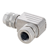 Shielded M12 8 Pin A-Code Female Right Angle Field Termination Connector, 24-20AWG的图片