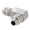Shielded M12 8 Pin A-Code Male Right Angle Field Termination Connector, 24-20AWG的图片