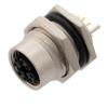 M12 Shielded Panel Mount Connector, IP67 8 Position X-code Female Receptacle, PCB Solder, PG9 Front Mounting Style的图片