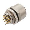 M12 Shielded Panel Mount Connector, IP67 8 Position X-code Female Receptacle, PCB Solder, M12 Rear Mounting Style的图片