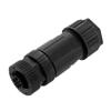 M12 AC Power 4 Pin S-Code Female Field Termination Connector, IP67, Plastic Nut, Fits 16-20AWG and 8-10mm Cable, 630V, 12A, Screw-In, Black的图片