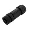 M12 DC Power 4 Pin T-Code Female Field Termination Connector, IP67, Plastic Nut, Fits 16-20AWG and 8-10mm Cable, 60V, 12A, Screw-In, Black的图片