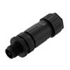 M12 DC Power 4 Pin T-Code Male Field Termination Connector, IP67, Plastic Nut, Fits 16-20AWG and 8-10mm Cable, 60V, 12A, Screw-In, Black的图片