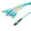 MPO PC w/o Pins to 10xSN (20 strand) UPC Cable Assembly, Multimode OM3, Riser Rated, 2 Meter的图片