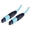 MPO w/ pins to MPO w/ pins, 12 Fiber Ribbon, OM3 10G 50/125 Multimode, OFNR Jacket, Aqua, 3.0m的图片