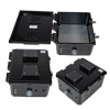 12x10x06 Polycarbonate Weatherproof Outdoor IP24 NEMA 3R Enclosure, 120VAC Mount Plate Vented Lid Black的图片