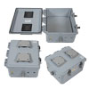12x10x06 Polycarbonate Weatherproof Outdoor IP24 NEMA 3R Enclosure, Modified Base Drilled Mount Vented Lid Dark Gray的图片