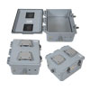 12x10x06 Polycarbonate Weatherproof Outdoor IP24 NEMA 3R Enclosure, 120VAC Mount Plate Vented Lid Dark Gray的图片