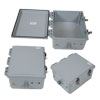 12x10x06 Polycarbonate Weatherproof Outdoor IP66 NEMA 4X Enclosure, 120VAC Mount Plate Mechanical Thermostat Heat Dark Gray的图片