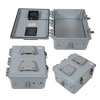 12x10x06 Polycarb Weatherproof Outdoor IP24 NEMA 3R Enclosure, 120VAC Mount Plate Mechanical Thermostat Heat & 85F Turn on Fan Dark Gray的图片
