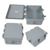 12x10x06 UL® Listed Polycarbonate Weatherproof Outdoor IP66 NEMA 4X Enclosure Bundled w/Blank Aluminum Mounting Plate, Dark Gray的图片
