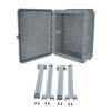 20x16x08 UL® Listed Polycarb Weatherproof Outdoor IP68 NEMA 6P Enclosure, Rail Kit, Dark Gray的图片