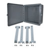 24x24x10 UL® Listed Polycarb Weatherproof Outdoor IP68 NEMA 6P Enclosure, Rail Kit, Dark Gray的图片