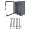 20x16x08 UL® Listed Polycarb Weatherproof Outdoor IP68 NEMA 6P Enclosure, Clear Lid, Rail Kit, Dark Gray的图片