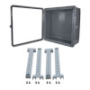 24x24x10 UL® Listed Polycarb Weatherproof Outdoor IP68 NEMA 6P Enclosure, Clear Lid, Rail Kit, Dark Gray的图片