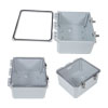 12x10x06 UL® Listed Polycarbonate Weatherproof Outdoor IP66 NEMA 4X Enclosure Bundled w/Non-Metallic Mounting Plate, Clear Lid, Dark Gray的图片