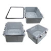 12x10x06 UL® Listed Polycarbonate Weatherproof Outdoor IP66 NEMA 4X Enclosure, Clear Lid, Dark Gray的图片