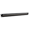 1.75"x19" (1U) 24 Port Category 6 Shielded Feed-Thru Coupler panel with Cable Manager的图片