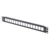 1U (1.75") x 19 inch Blank Rack Panel Accepts 16 ECF Type 2 Style Couplers, Black的图片