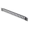 1U (1.75") x 19 inch Panel with 16 USB 3.0 High Retention, A Type Female to A Type Female Couplers, Chrome Plated Shielded ABS, Silver的图片