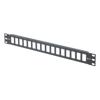 1U (1.75") x 19 inch Blank Rack Panel Accepts 16  ECF Type 3 Style Couplers, Black的图片