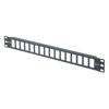 1U (1.75") x 19 inch Blank Rack Panel Accepts 16  ECF Type 4 Style Couplers, Black的图片