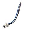 M12 AC Power 4 Pin S Code Female Receptacle, IP68 IP69K Rated, 630V, 12A, PG9 Front Panel Mount Style with 16AWG UL1015 PVC 0.2M Leads的图片