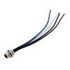 M12 DC Power 4 Pin T Code Female Receptacle, IP68 IP69K Rated, 63V, 12A, PG9 Rear Panel Mount Style with 16AWG UL1015 PVC 0.2M Leads的图片