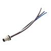 M12 DC Power 4 Pin T Code Male Receptacle, IP68 IP69K Rated, 63V, 12A, PG9 Front Panel Mount Style with 16AWG UL1015 PVC 0.2M Leads的图片