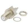 75 Ohm F Female Bulkhead Mount Connector Solder Attachment Thru Hole PCB, .340 inch x .091 inch Hole Spacing的图片