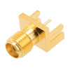 RF PCB Connector, SMA, Female,  Up to 18 GHz, Edge Mount, Straight, 0.037 inch PCB Thickness的图片