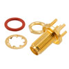 RF PCB Connector, SMA, Female,  Up to 18 GHz, Through Hole, Straight, Gold Finish, Bulkhead, IP67 rated的图片