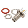 RF PCB Connector, SMA, Female,  Up to 18 GHz, Through Hole, Straight, Nickel Finish, Bulkhead, IP67 rated的图片