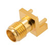 RF PCB Connector, SMA, Female,  Up to 18 GHz, Edge Mount, Straight, 0.024 inch PCB Thickness, 0.020 inch pin diameter的图片
