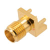 RF PCB Connector, SMA, Female,  Up to 18 GHz, Edge Mount, Straight, 0.043 inch PCB Thickness, 0.020 inch pin diameter的图片