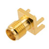 RF PCB Connector, SMA, Female,  Up to 18 GHz, Edge Mount, Straight, 0.083 inch PCB Thickness, 0.020 inch pin diameter的图片