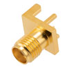 RF PCB Connector, SMA, Female,  Up to 18 GHz, Edge Mount, Straight, 0.142 inch PCB Thickness, 0.020 inch pin diameter的图片