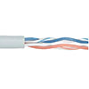 Cat 5e以太网散装电缆，非屏蔽 UTP, 2对24AWG绞合导体，CMG级阻燃等级，PVC外被，灰色，1000英尺的图片