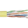 Cat 6以太网散装电缆，非屏蔽UTP, 4对24AWG绞合导体，UL的CMG阻燃要求，PVC外被，黄色，1000英尺的图片