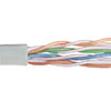 Cat 6以太网散装电缆，非屏蔽 UTP, 4对24AWG绞合导体，LSZH（低烟无卤）外被，浅灰色，1000英尺的图片