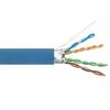 Category 6a 10gig Ethernet Bulk Cable, F/UTP Shielded, Dual LSZH CM Jacket, 26AWG Stranded Relaxed Patch Style, 300V, Blue, 1,000 Feet的图片