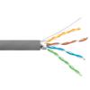 Category 6a 10gig Ethernet Bulk Cable, F/UTP Shielded, Dual LSZH CM Jacket, 26AWG Stranded Relaxed Patch Style, 300V, Gray, 1,000 Feet的图片