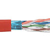 Cat 6以太网散装电缆，铝箔屏蔽 F/UTP, 4对26AWG绞合导体，LSZH（低烟无卤）外被，红色，1000英尺的图片