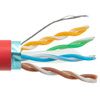 Category 6a 10gig Ethernet Bulk Cable, Shielded F/UTP, 26AWG Stranded 4-Pair, CMX VW-1 LSZH Low Smoke Zero Halogen Jacket, Red, 100FT的图片